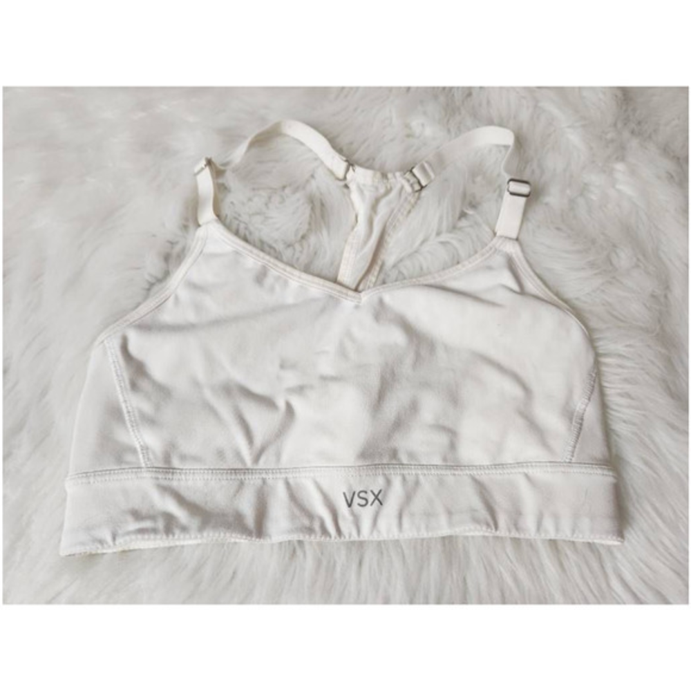 Victorias Secret Sport‎ VSX Sports Bra Solid White Racerback Adjustable Strap XS